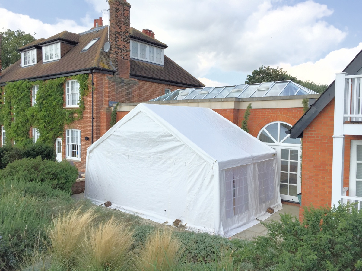 Marquee Attached to House