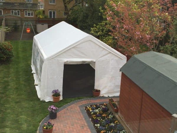 Marquee In Back Garden White